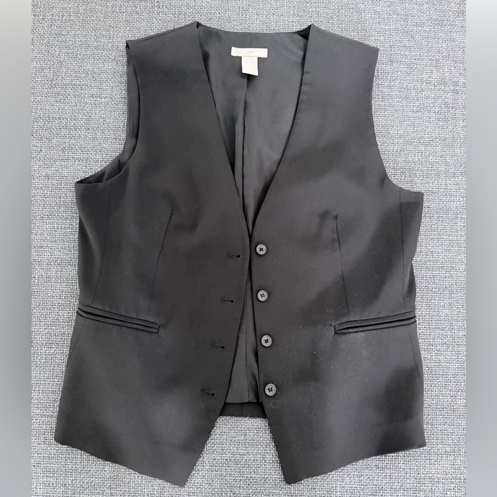 H&M Black Sleeveless Tailored Vest